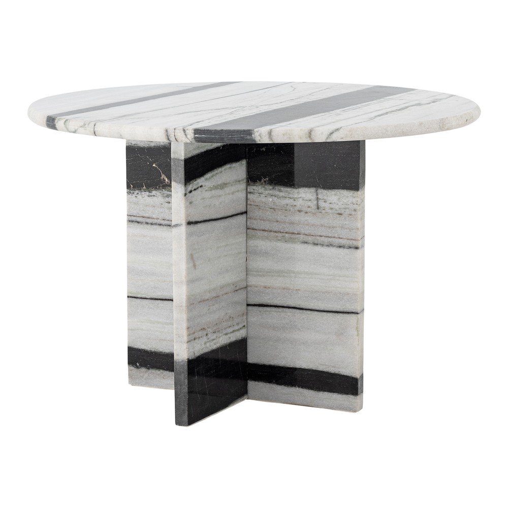 Fekete-fehér márvány kerek dohányzóasztal ø 61 cm Rosito – Bloomingville