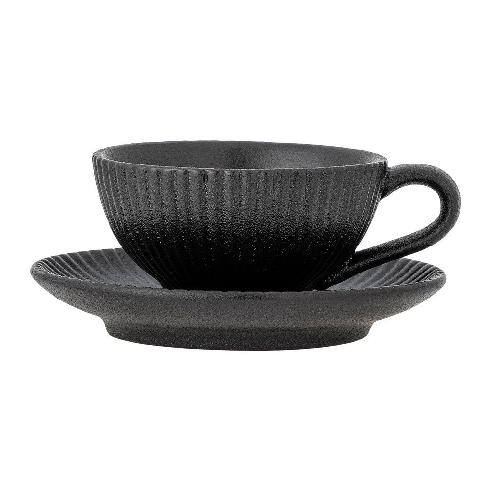 Fekete kerámia csésze cappucinóhoz 200 ml Neri – Bloomingville