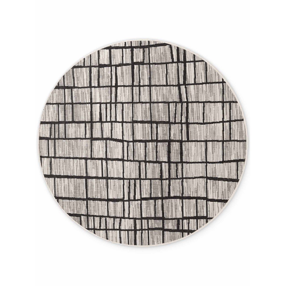 Fekete-krémszínű kerek kültéri-beltéri szőnyeg ø 160 cm Haringey Crouch – Ted Baker