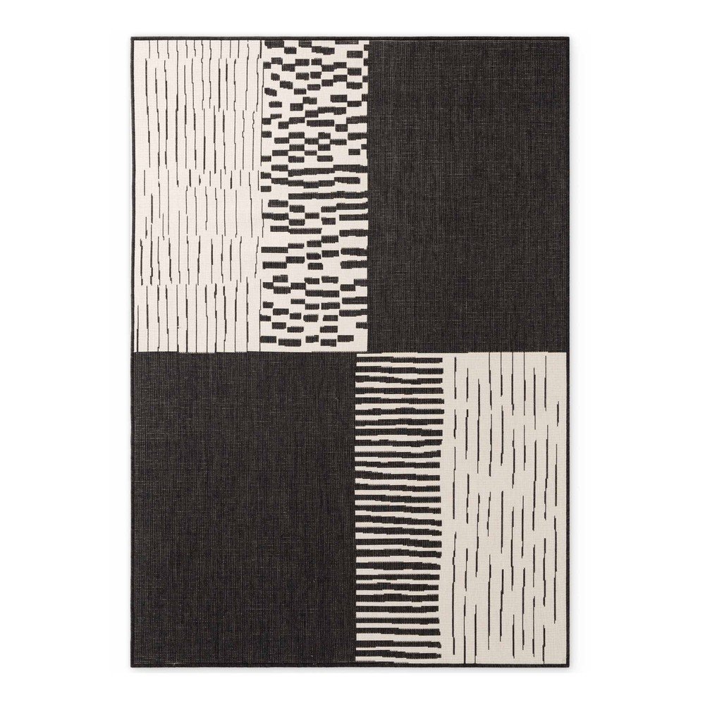 Fekete-krémszínű kültéri-beltéri szőnyeg 120x170 cm Haringey Acacia – Ted Baker