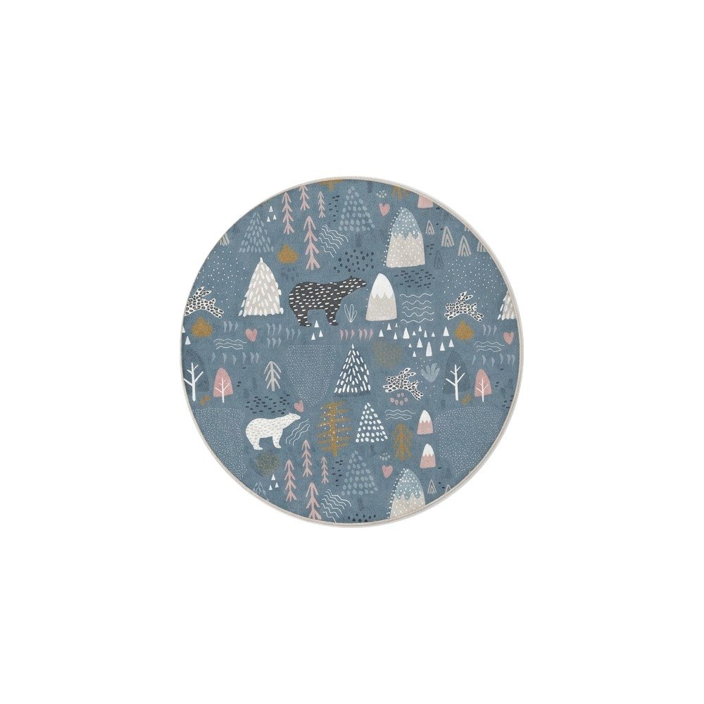 Kék mosható gyerek szőnyeg ø150 cm Forest Land – Mila Home