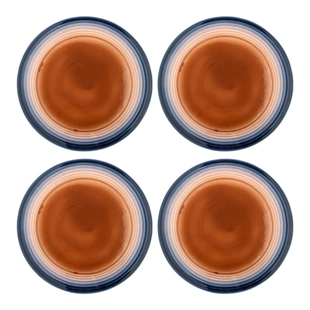 Kék-narancssárga kőedény tányér készlet 4 db-os ø 27 cm Tatum – Bloomingville