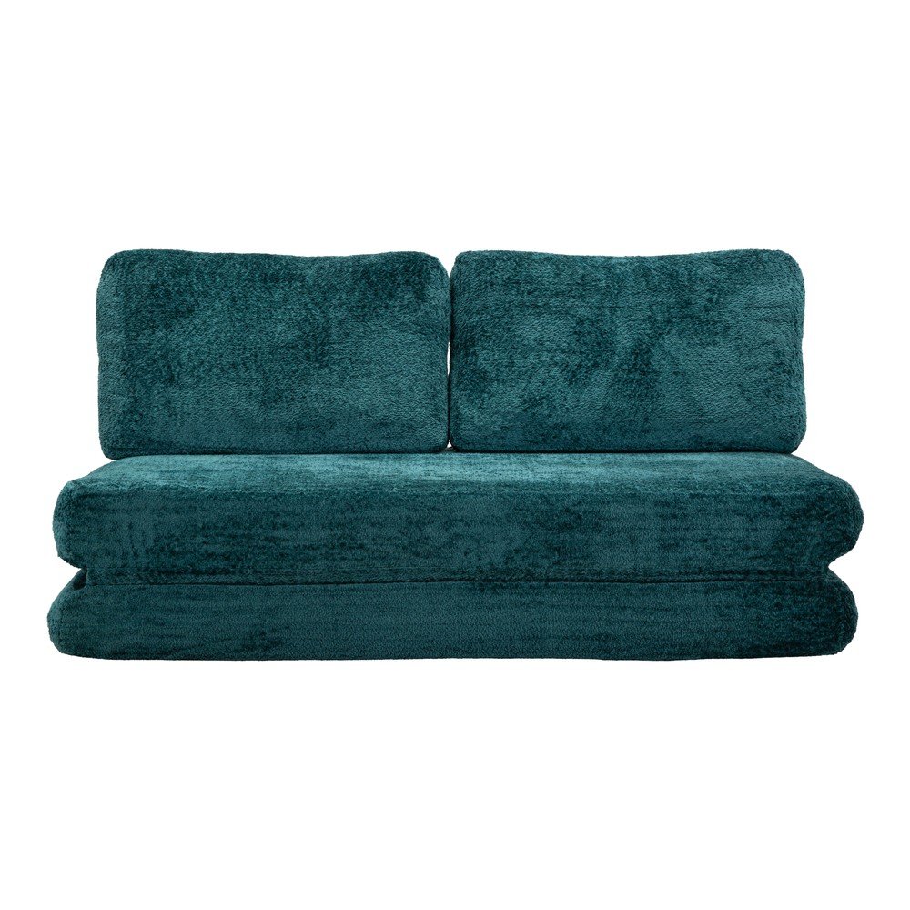 Kékeszöld buklé kinyitható kanapé 150 cm Faster – Mauro Ferretti