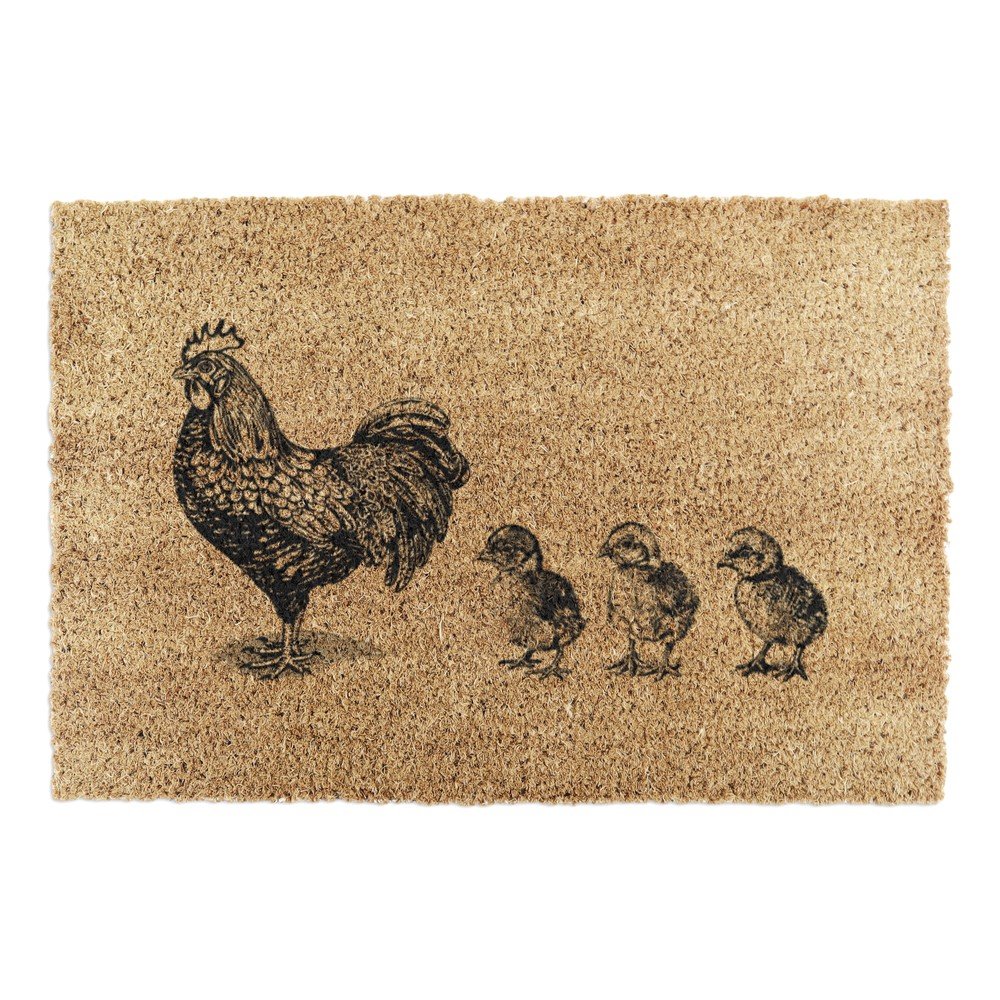 Kókuszrost lábtörlő 40x60 cm Chickens and Chicks – Artsy Doormats
