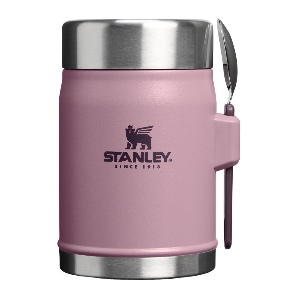 Lila rozsdamentes acél ételtartó termosz 400 ml Legendary Food Jar + Spork Purple Smoke – Stanley