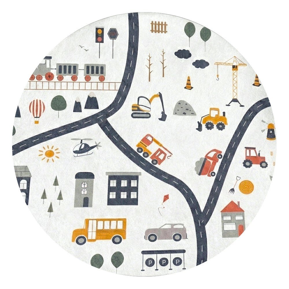 Mosható gyerek játszószőnyeg ø150 cm World Around Me – Mila Home