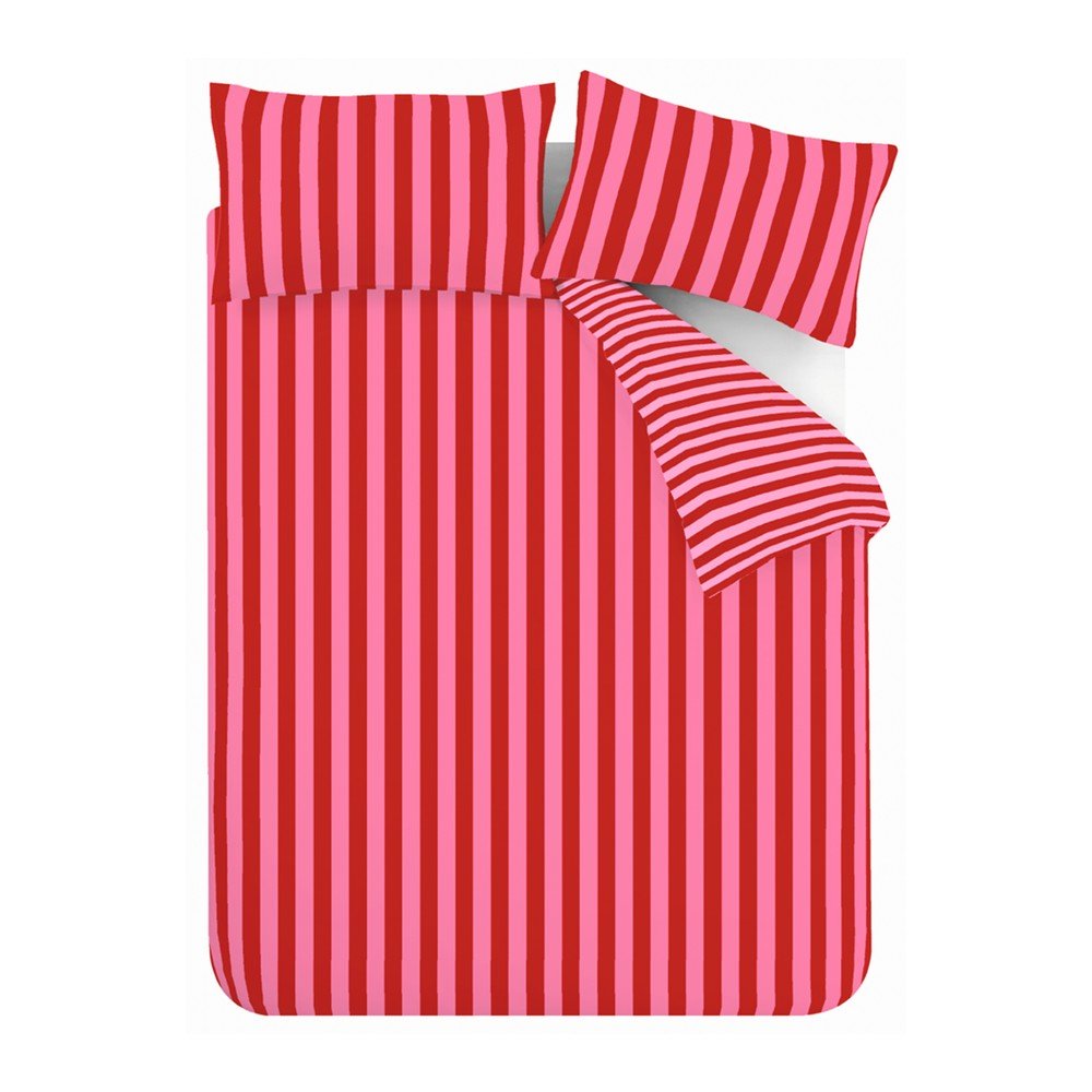 Piros-rózsaszín egyszemélyes ágyneműhuzat 135x200 cm Stripe Tease – Sassy B