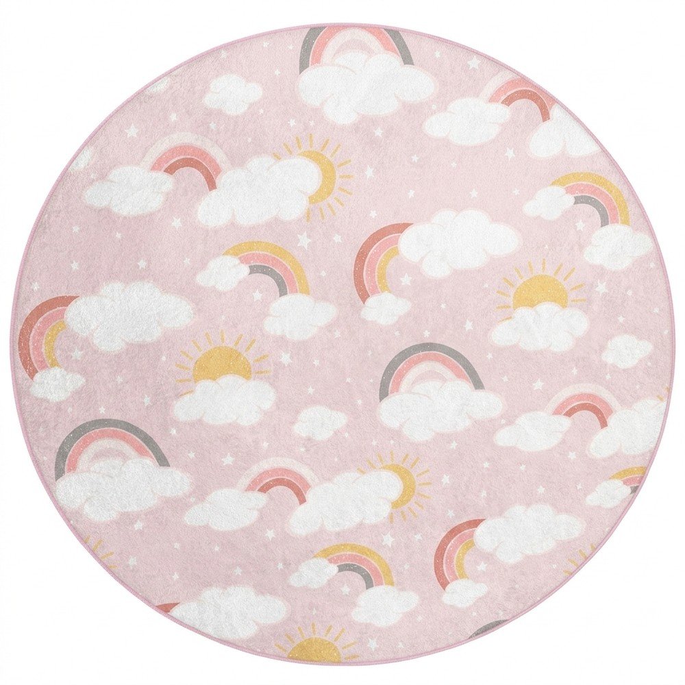 Rózsaszín mosható gyerek szőnyeg ø150 cm Rainbow World – Mila Home