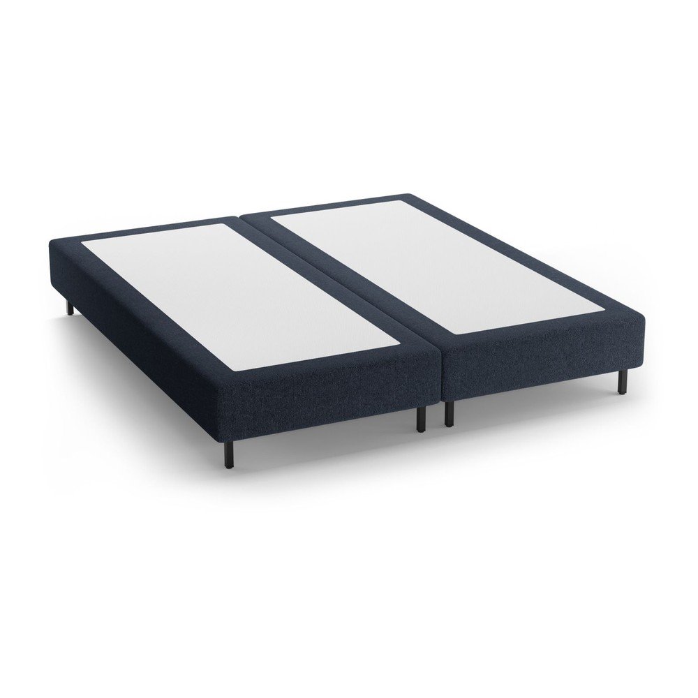 Sötétkék kárpitozott franciaágy ágytámla nélkül 160x200 cm Whale – Micadoni