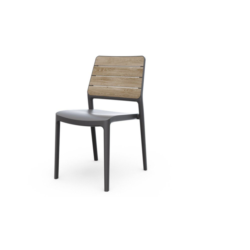 Sötétszürke-barna műanyag kerti szék Deco Porto – Keter