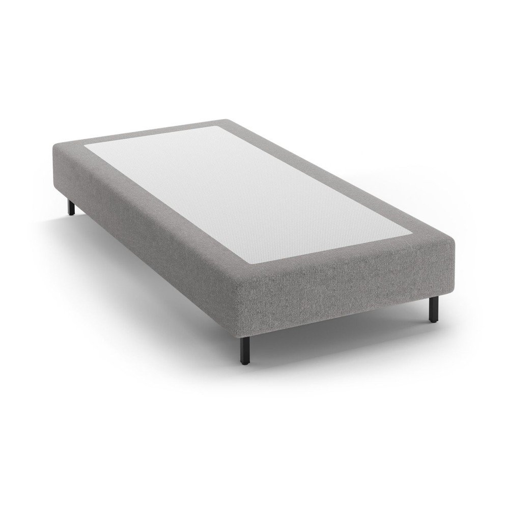 Szürke kárpitozott egyszemélyes ágy ágytámla nélkül 90x200 cm Whale – Micadoni