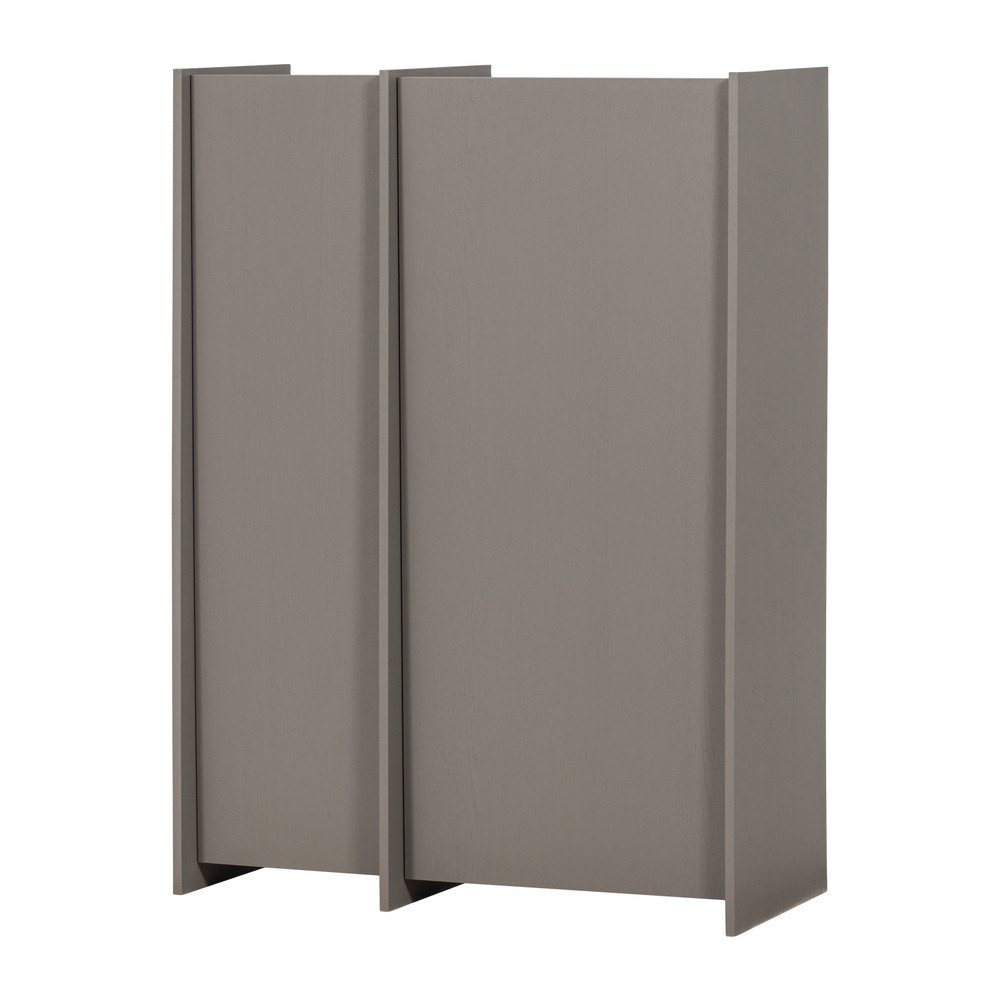 Szürke szekrény kőrisfa dekorral 102x140x44 cm Brock – WOOOD