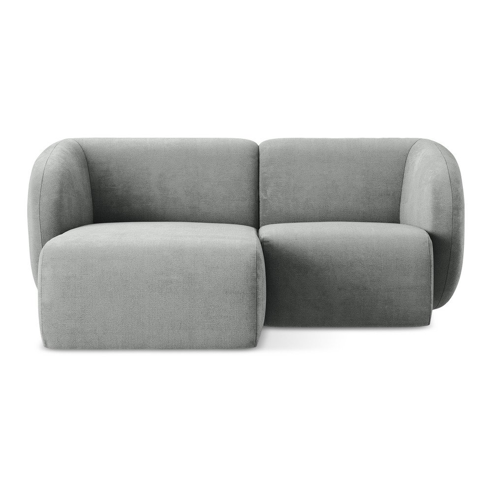 Szürke zsenília sarokkanapé (bal oldali-heverő résszel) Lani – Makamii