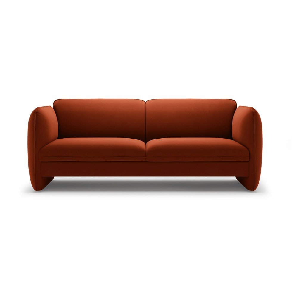 Téglavörös bársony kanapé 204 cm Georgia – Micadoni