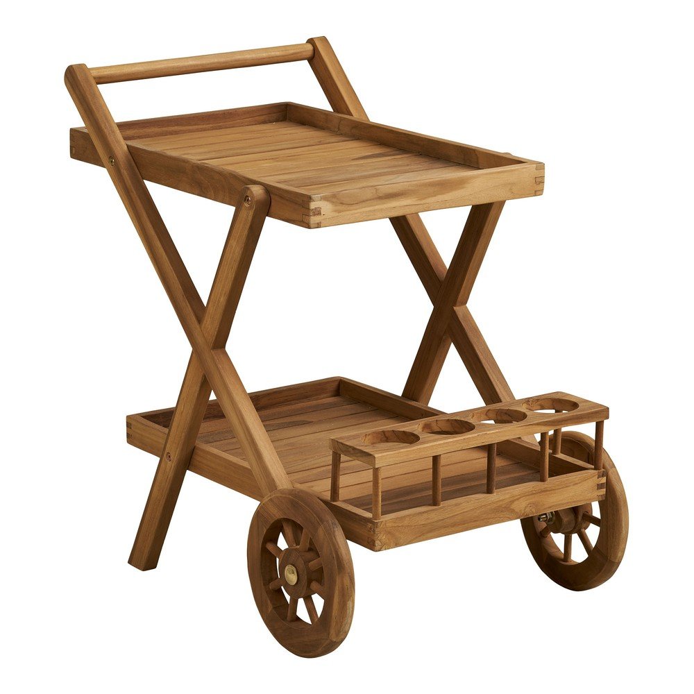 Tömörfa gurulós zsúrkocsi 50x86 cm Pasaku – House Nordic