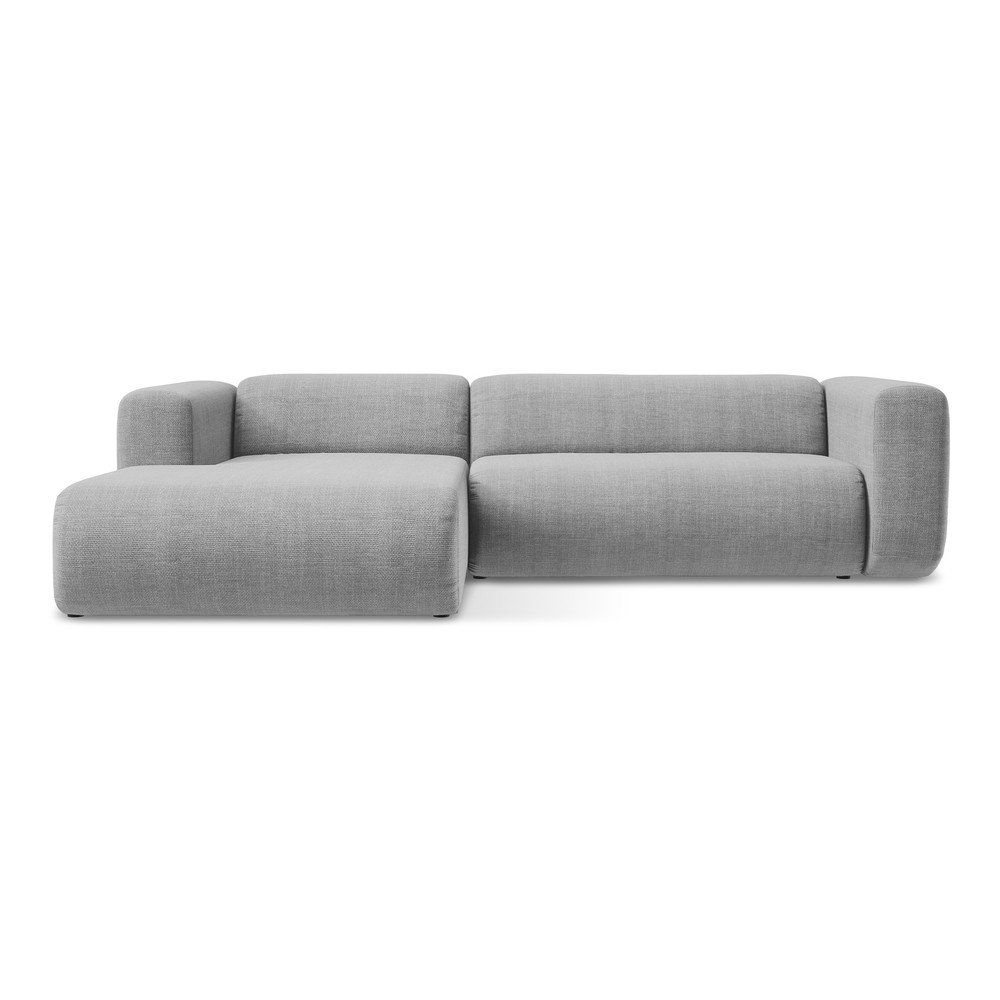 Világosszürke sarokkanapé (bal oldali-heverő résszel) Ekahi – Makamii