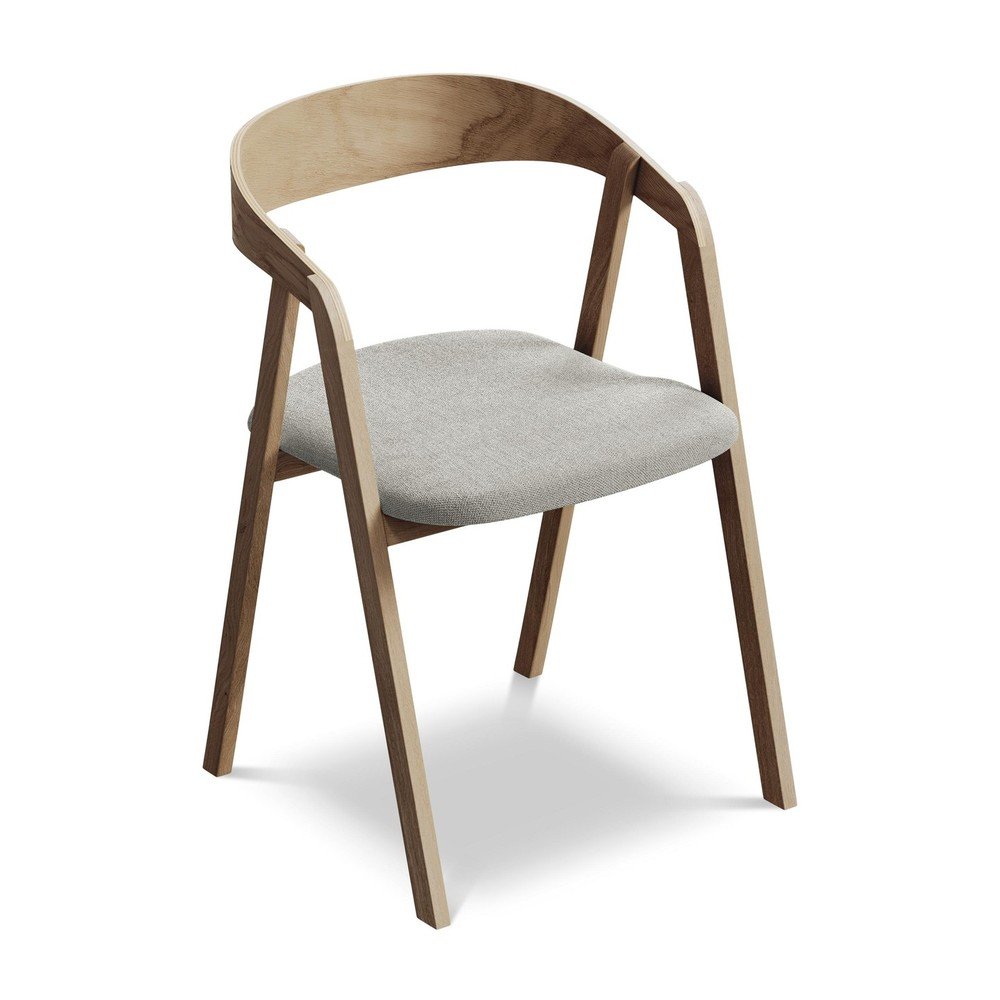 Világosszürke tömörfa étkezőfotel Erika – Makamii