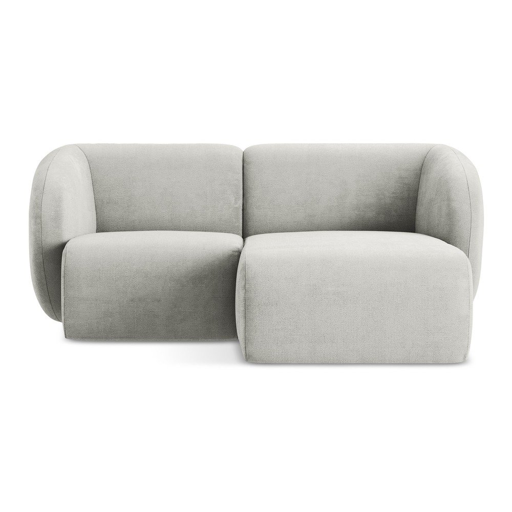 Világosszürke zsenília sarokkanapé (jobb oldali-heverő résszel) Lani – Makamii