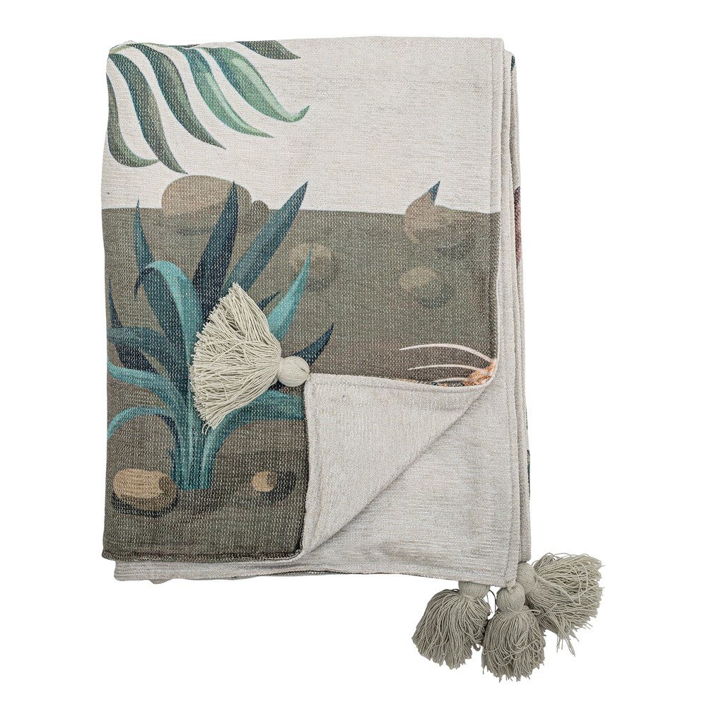 Zöld takaró 130x155 cm Peacock – Bloomingville