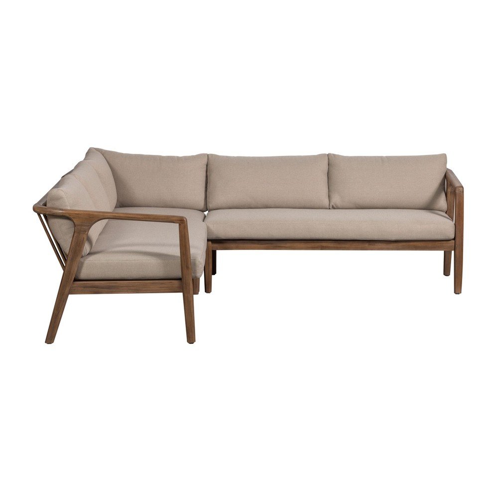 Barna kárpitozott (L alakú) kerti kanapé Biam – WOOOD