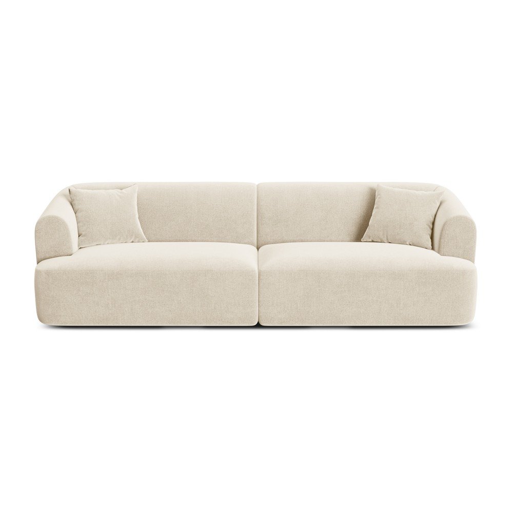 Bézs bársony kanapé 255 cm Campi – Cosmopolitan Design