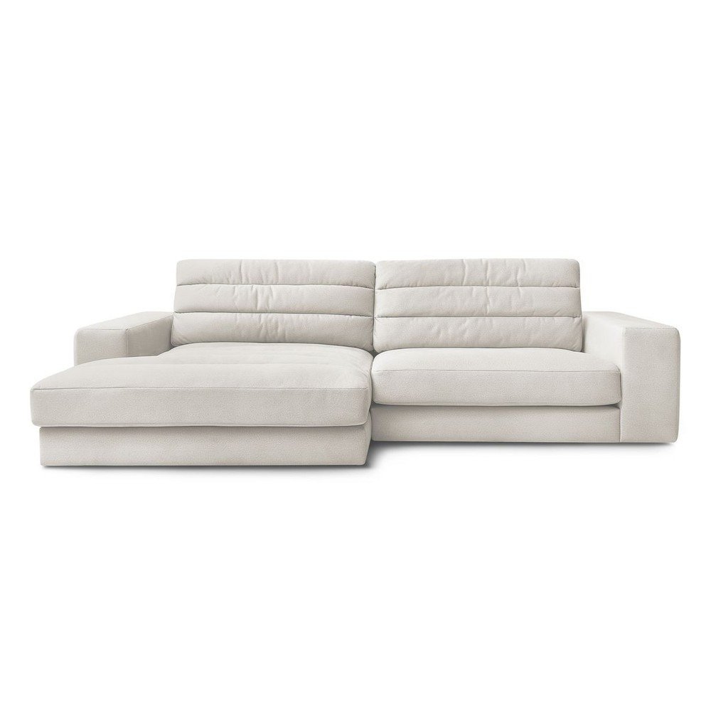 Bézs bársony sarokkanapé (bal oldali-heverő résszel) Sierra – Bobochic Paris