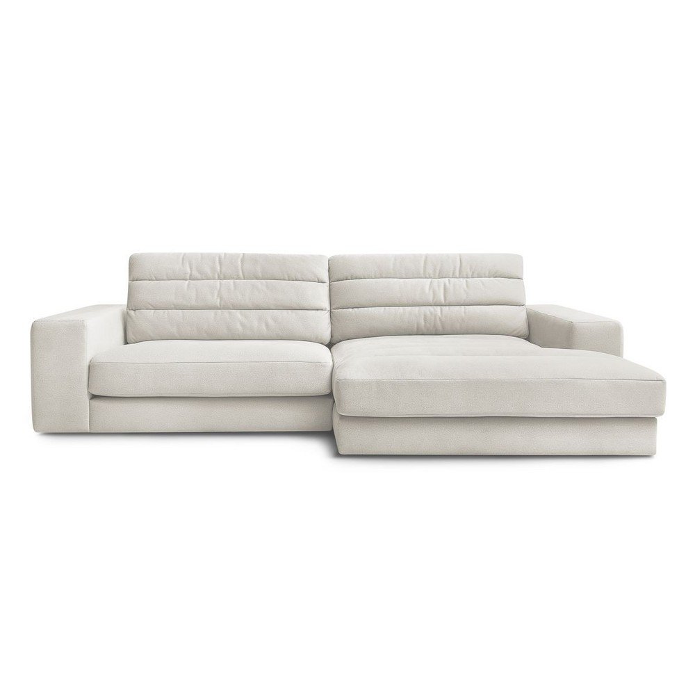 Bézs bársony sarokkanapé (jobb oldali-heverő résszel) Sierra – Bobochic Paris