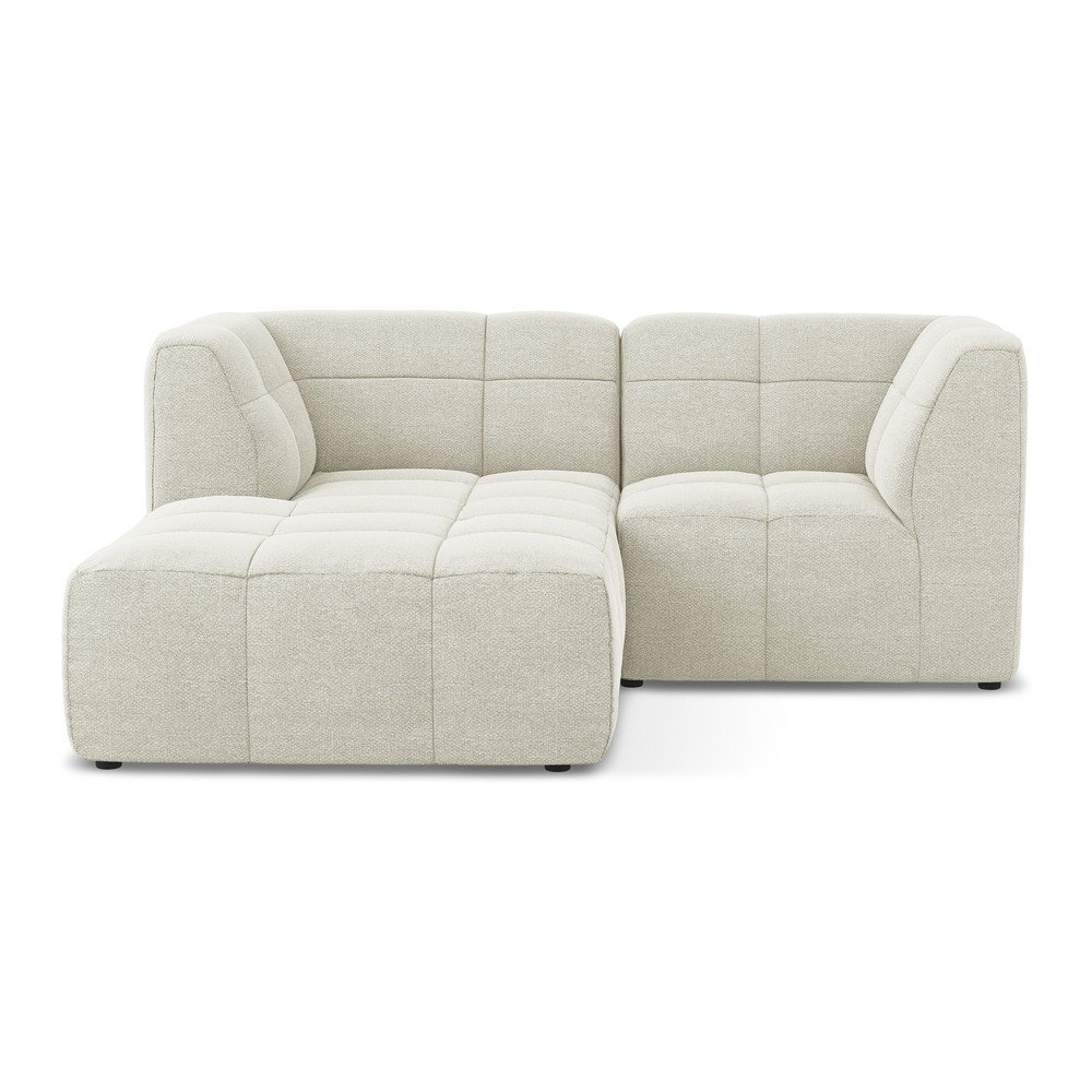 Bézs buklé sarokkanapé (bal oldali-heverő résszel) Aloha – Makamii