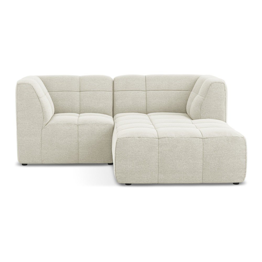 Bézs buklé sarokkanapé (jobb oldali-heverő résszel) Aloha – Makamii