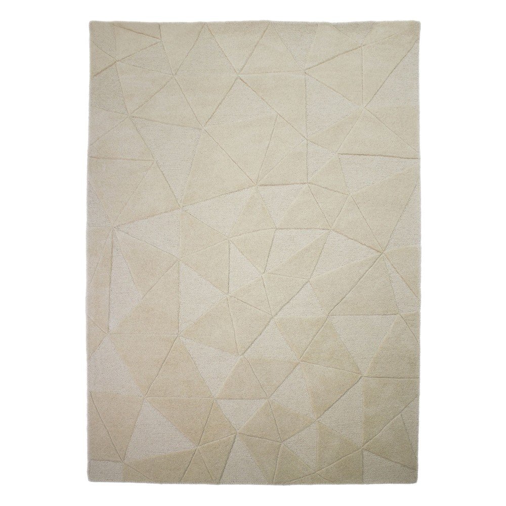 Bézs kézi szövésű gyapjú szőnyeg 120x170 cm Shard – Flair Rugs