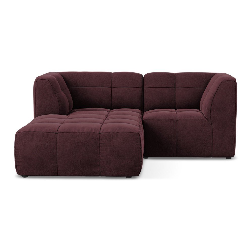 Borvörös bársony sarokkanapé (bal oldali-heverő résszel) Aloha – Makamii