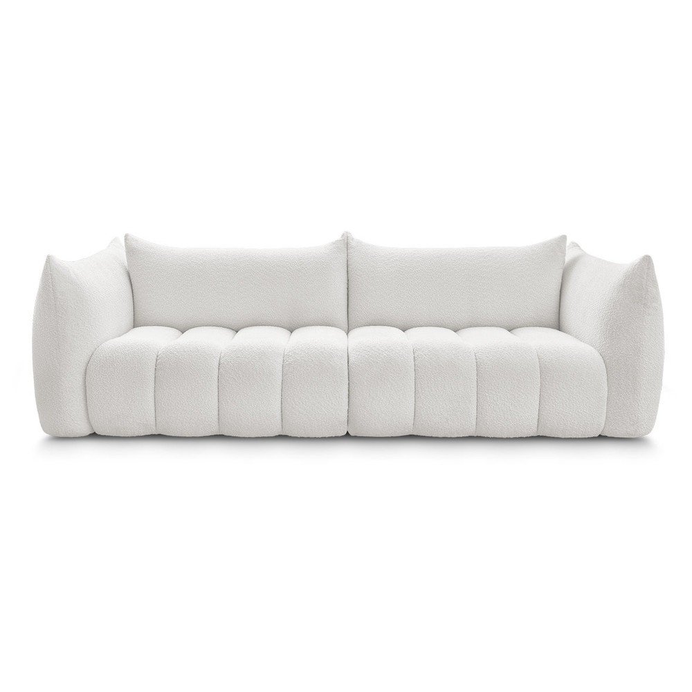 Fehér buklé kanapé 286 cm Azra – Bobochic Paris