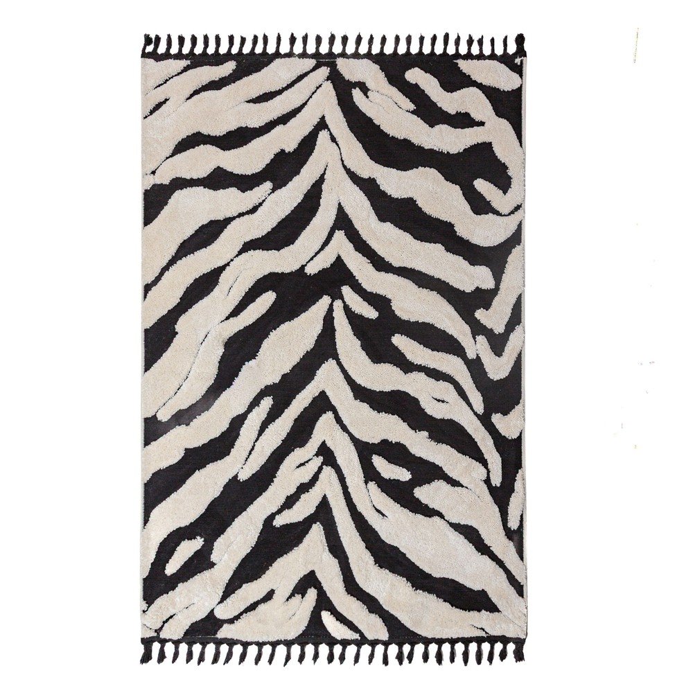 Fekete-fehér szőnyeg 200x300 cm Esra Zebra – Flair Rugs