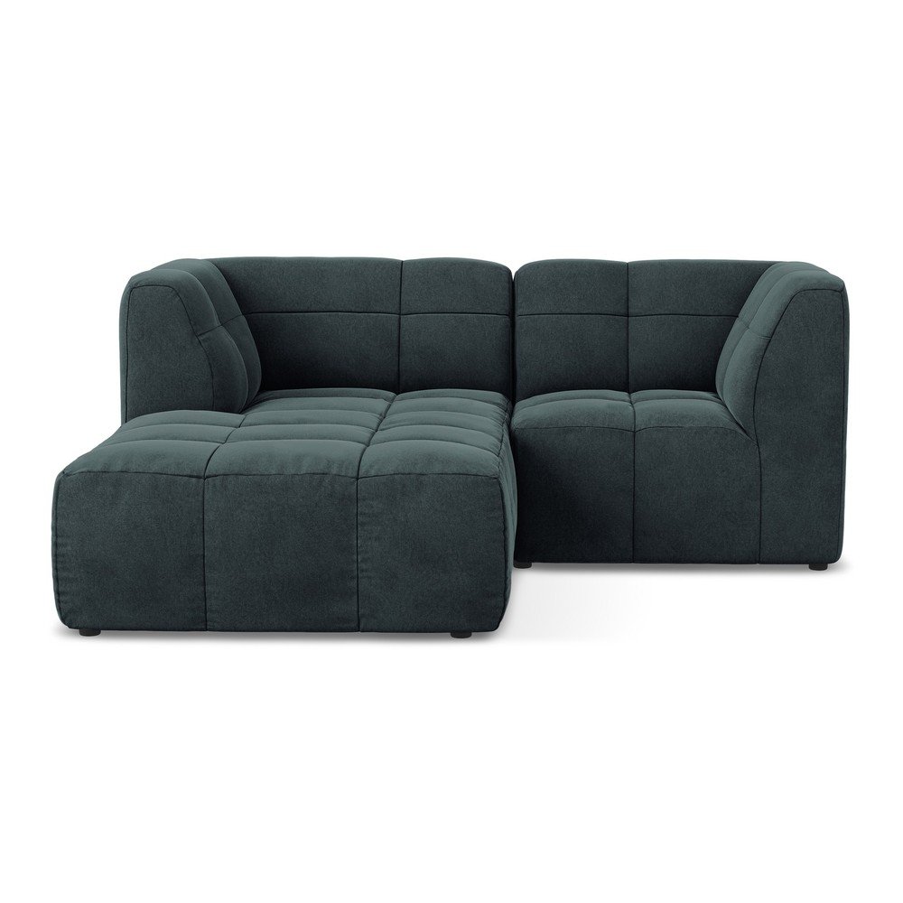 Kék bársony sarokkanapé (bal oldali-heverő résszel) Aloha – Makamii