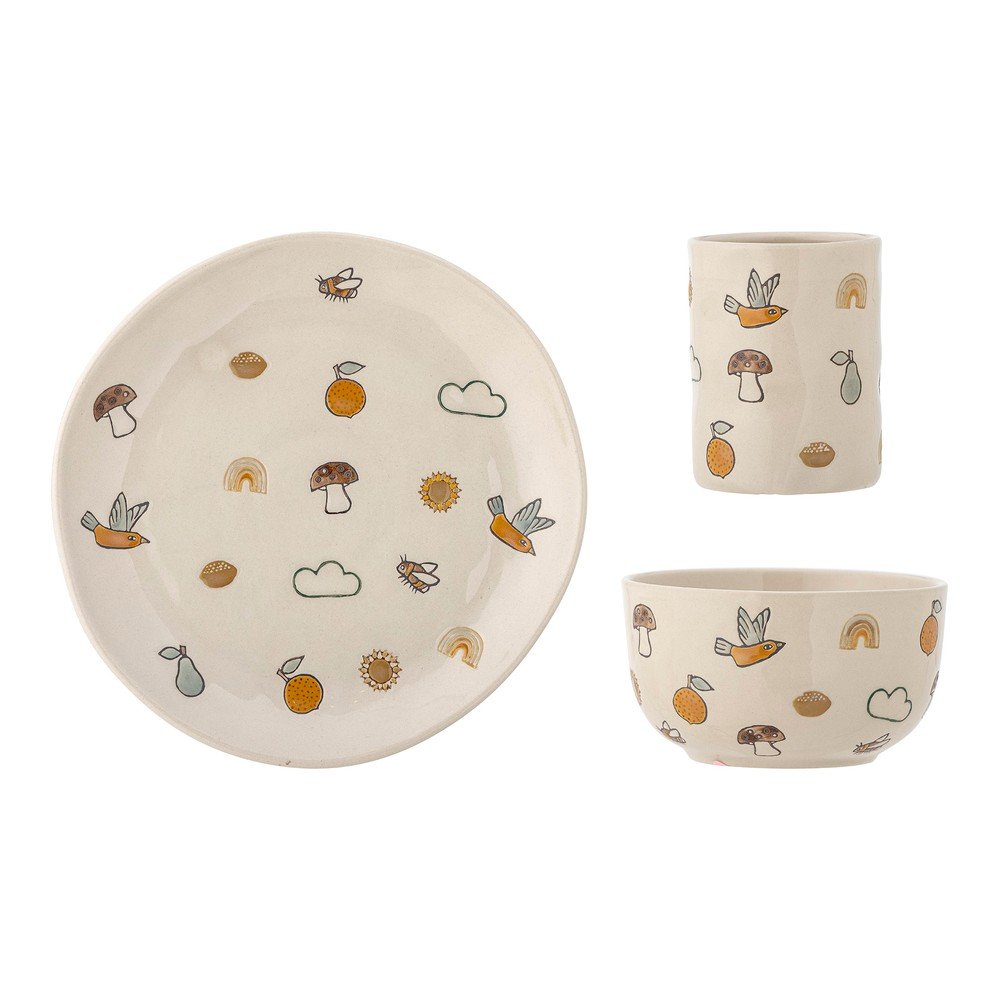 Kőedény gyerek étkészlet 3 db-os Agnes – Bloomingville Mini