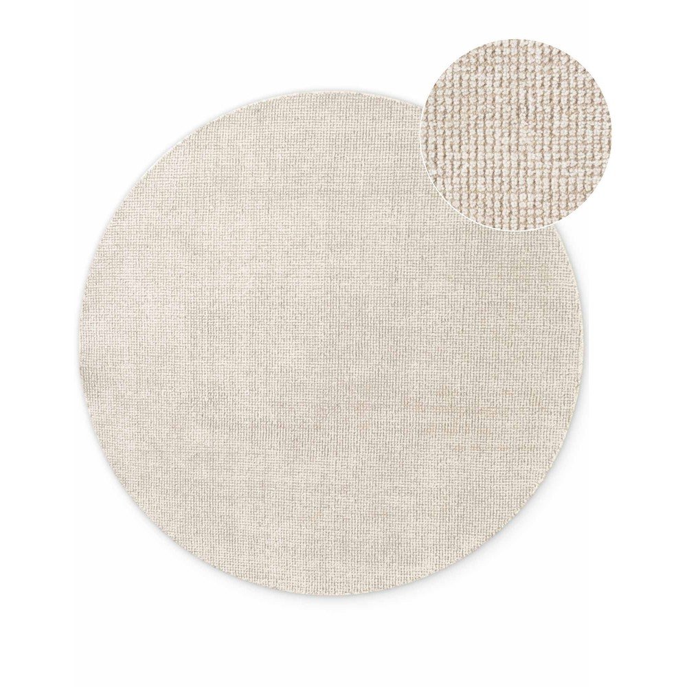 Krémszínű kézi szövésű gyapjú kerek szőnyeg ø 160 cm Greenwich – Ted Baker