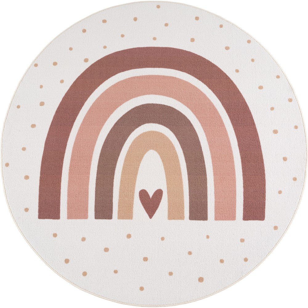 Krémszínű mosható gyerek szőnyeg ø120 cm Coco 1132 – Ayyildiz Carpets