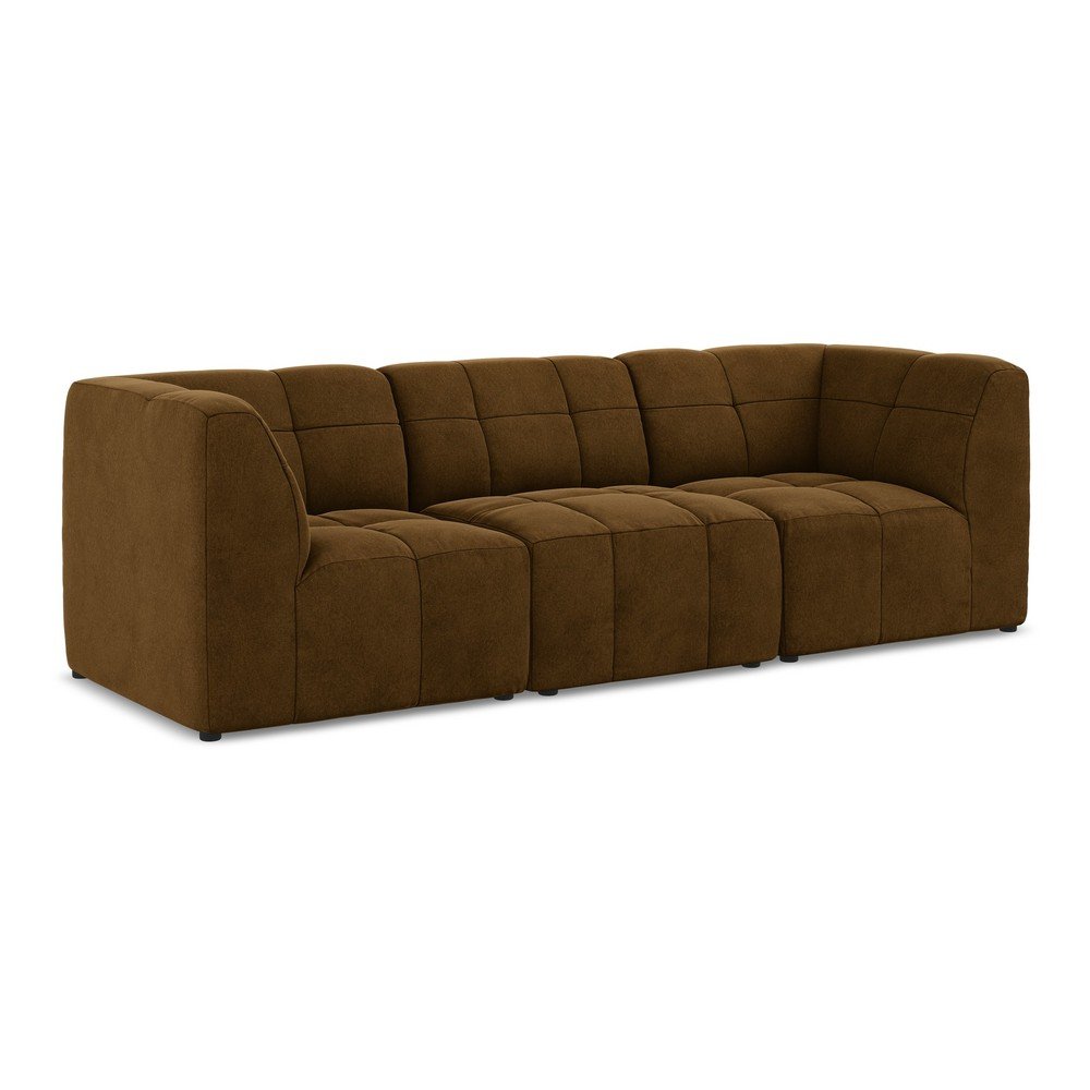 Mustársárga bársony kanapé 255 cm Aloha – Makamii