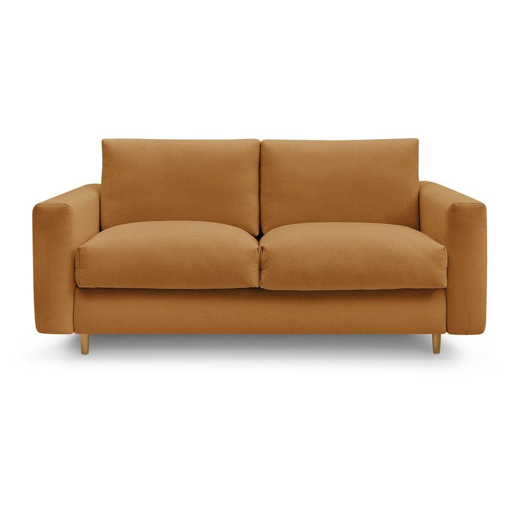 Mustársárga kinyitható  kanapé mindennapos alvásra 200 cm Cocoone – Bobochic Paris