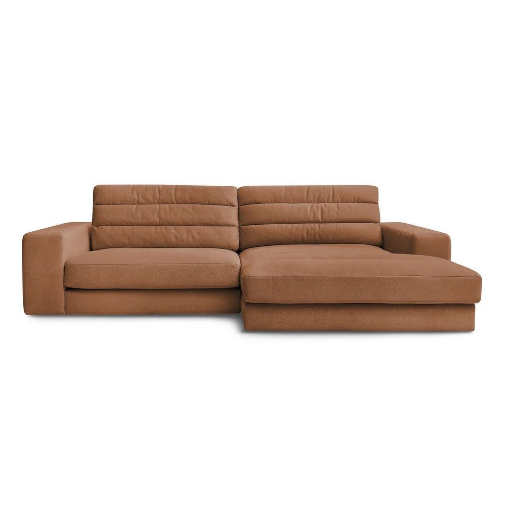 Narancssárga bársony sarokkanapé (jobb oldali-heverő résszel) Sierra – Bobochic Paris