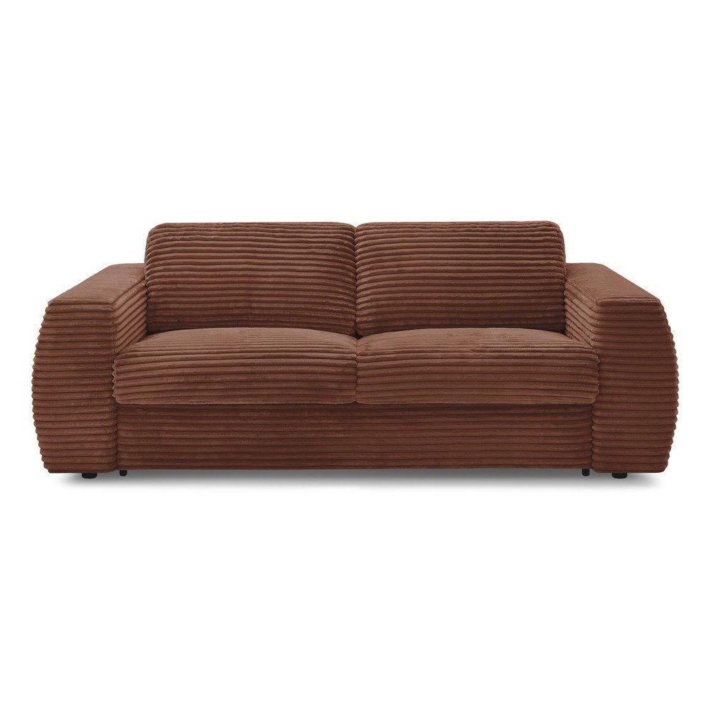 Narancssárga kordbársony kinyitható  kanapé mindennapos alvásra 240 cm Hugo – Bobochic Paris