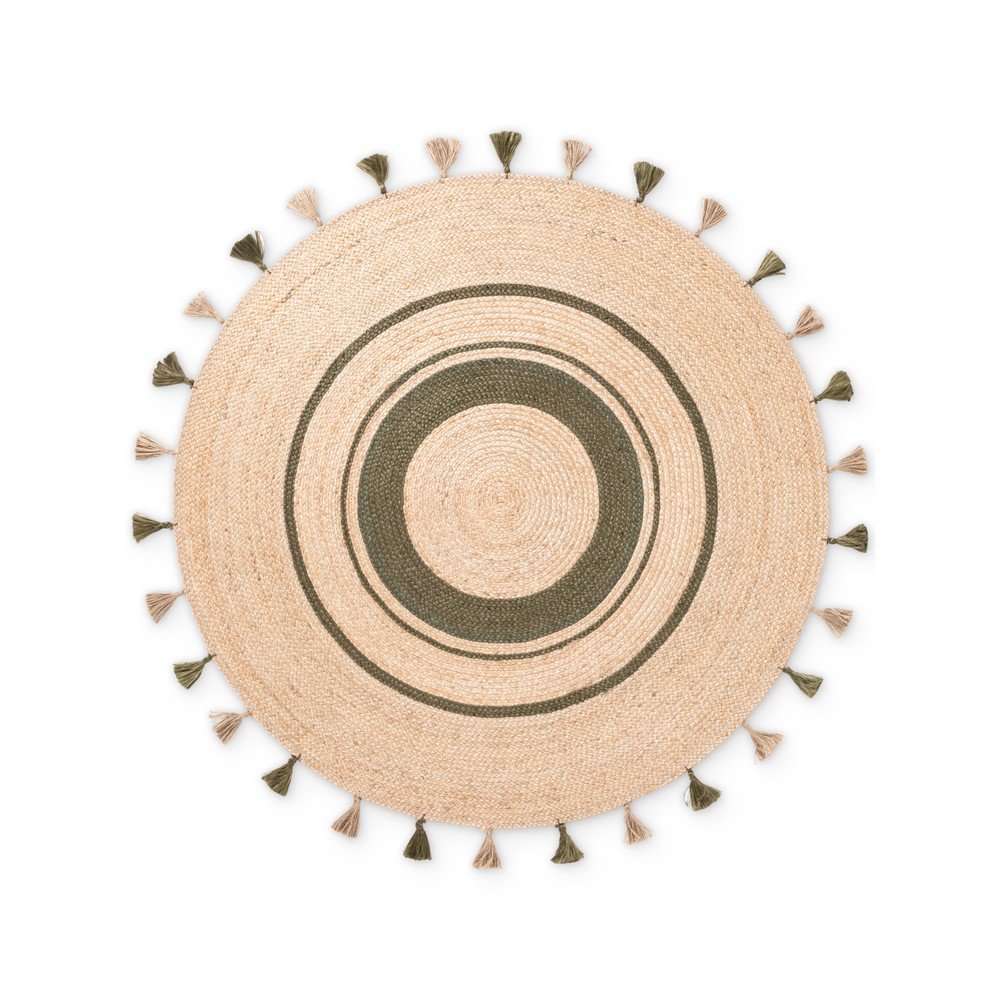 Natúr színű kétoldalas-kézi szövésű juta kerek szőnyeg ø 150 cm Basil – Hanse Home