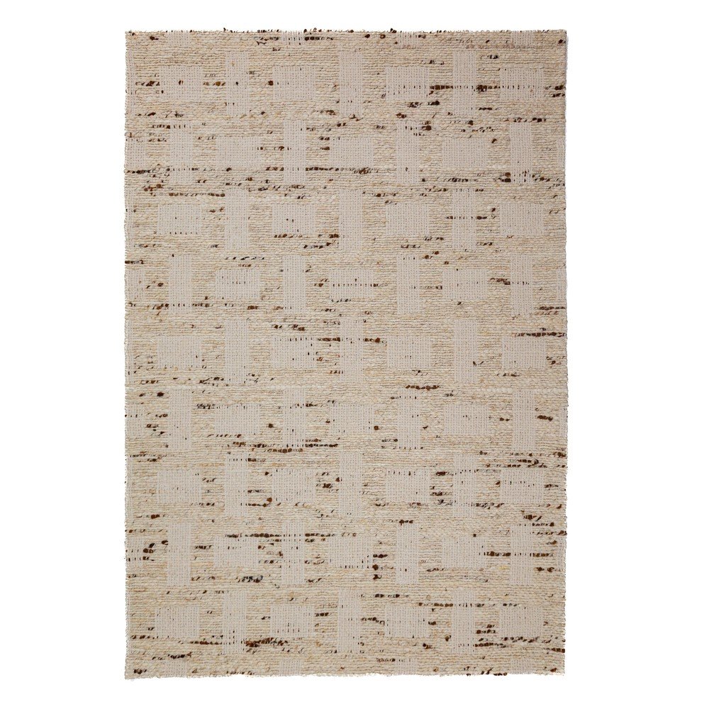 Natúr színű kézi szövésű gyapjúkeverék szőnyeg 200x300 cm Rova Blend – Flair Rugs