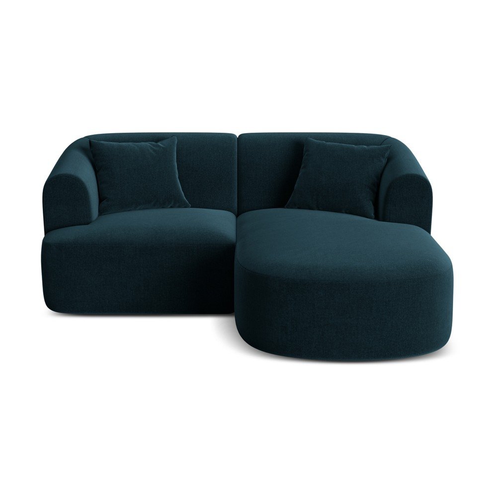 Petróleum színű bársony sarokkanapé (jobb oldali-heverő résszel) Campi – Cosmopolitan Design