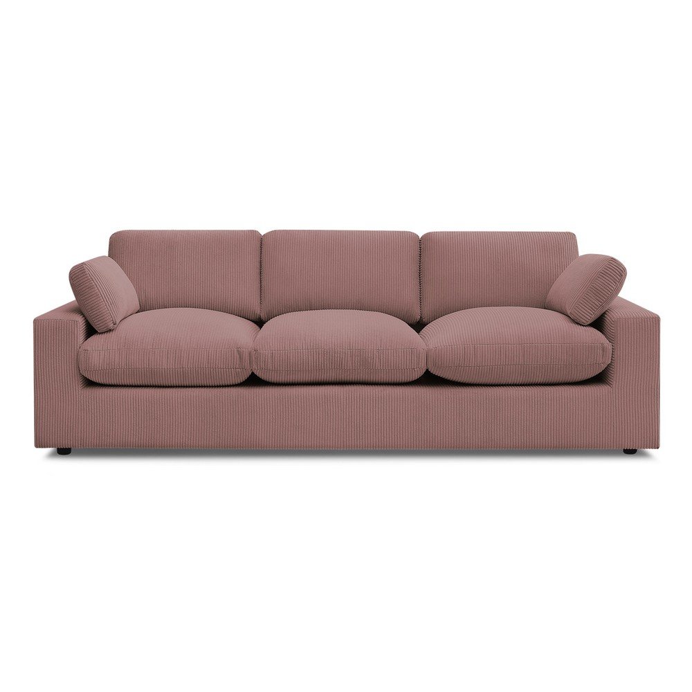 Rózsaszín kordbársony kanapé 250 cm Belair – Bobochic Paris