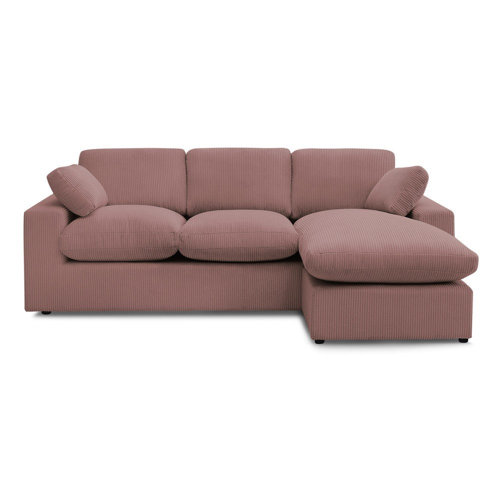 Rózsaszín kordbársony sarokkanapé Belair – Bobochic Paris