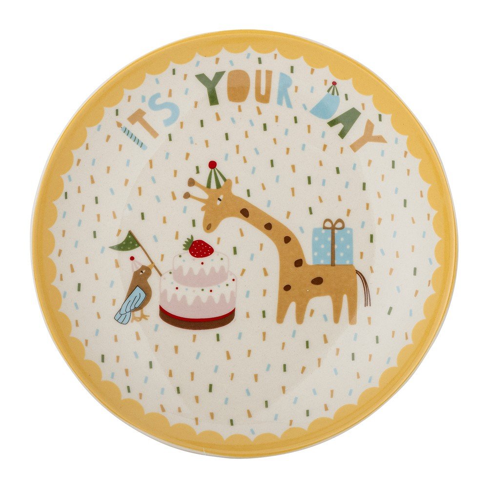 Sárga-krémszínű kőedény gyerek tányér ø 16 cm Celebrate – Bloomingville Mini