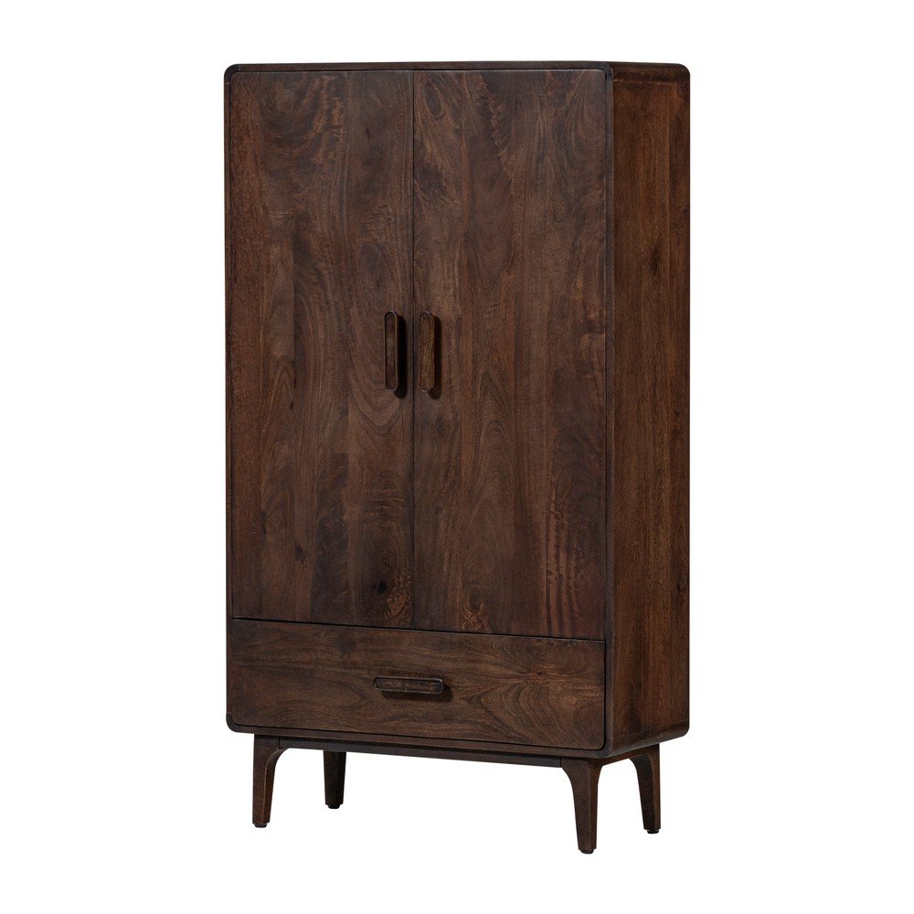 Sötét natúr színű mangófa szekrény 85x150x35 cm Liya – WOOOD