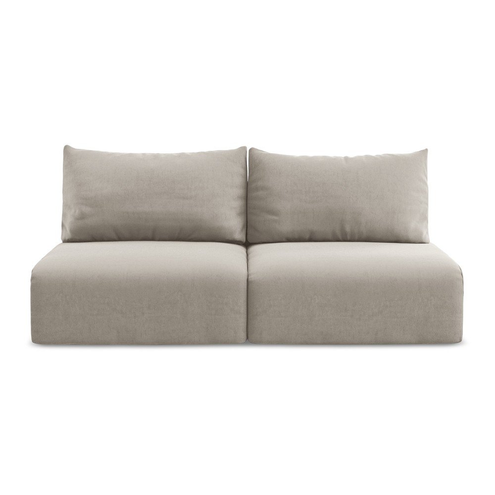 Szürkésbarna bársony kinyitható-tárolóhelyes kanapé 216 cm Kalena – Makamii