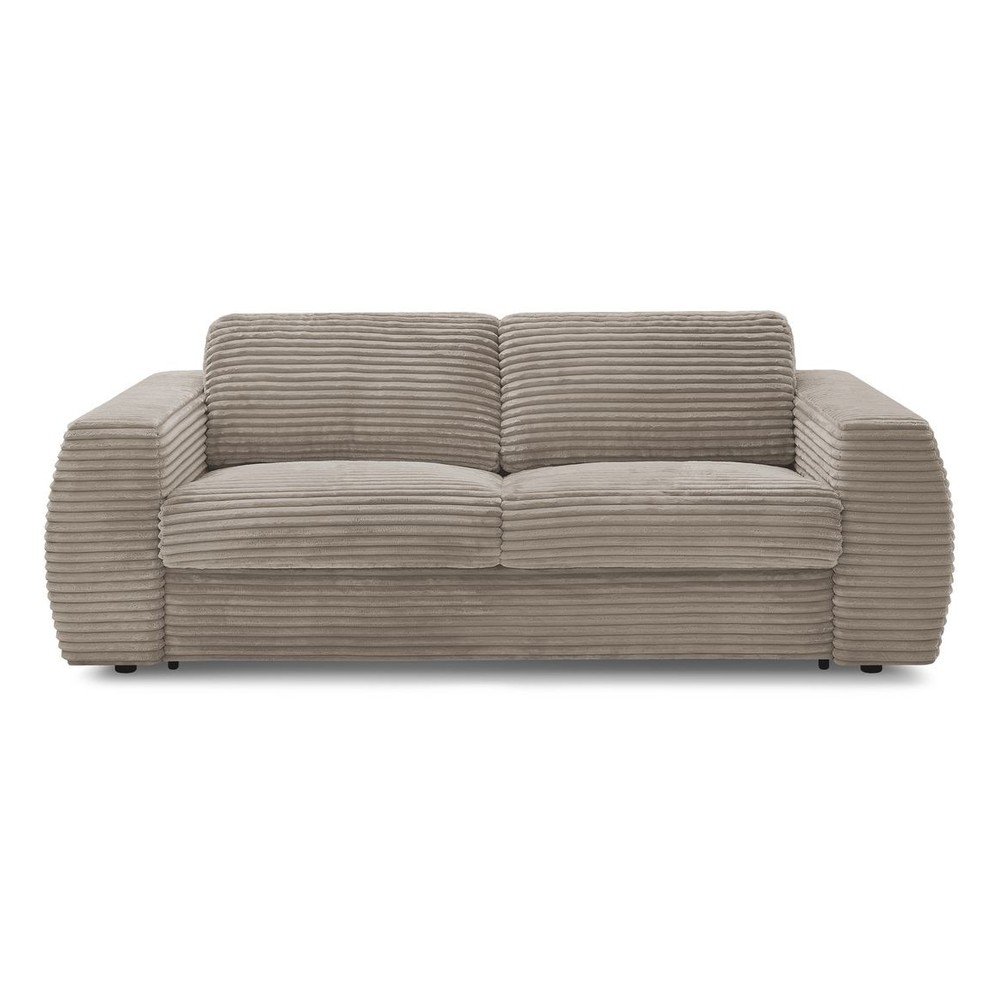 Szürkésbarna kordbársony kinyitható  kanapé mindennapos alvásra 240 cm Hugo – Bobochic Paris